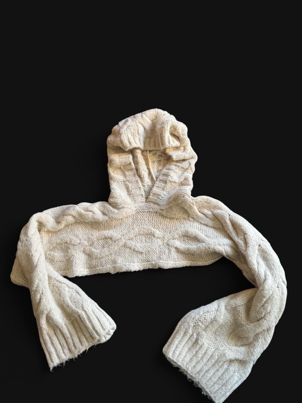 Cozy Cream Cable-Knit Hooded Women's Sweater